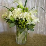 White flowers with greenery