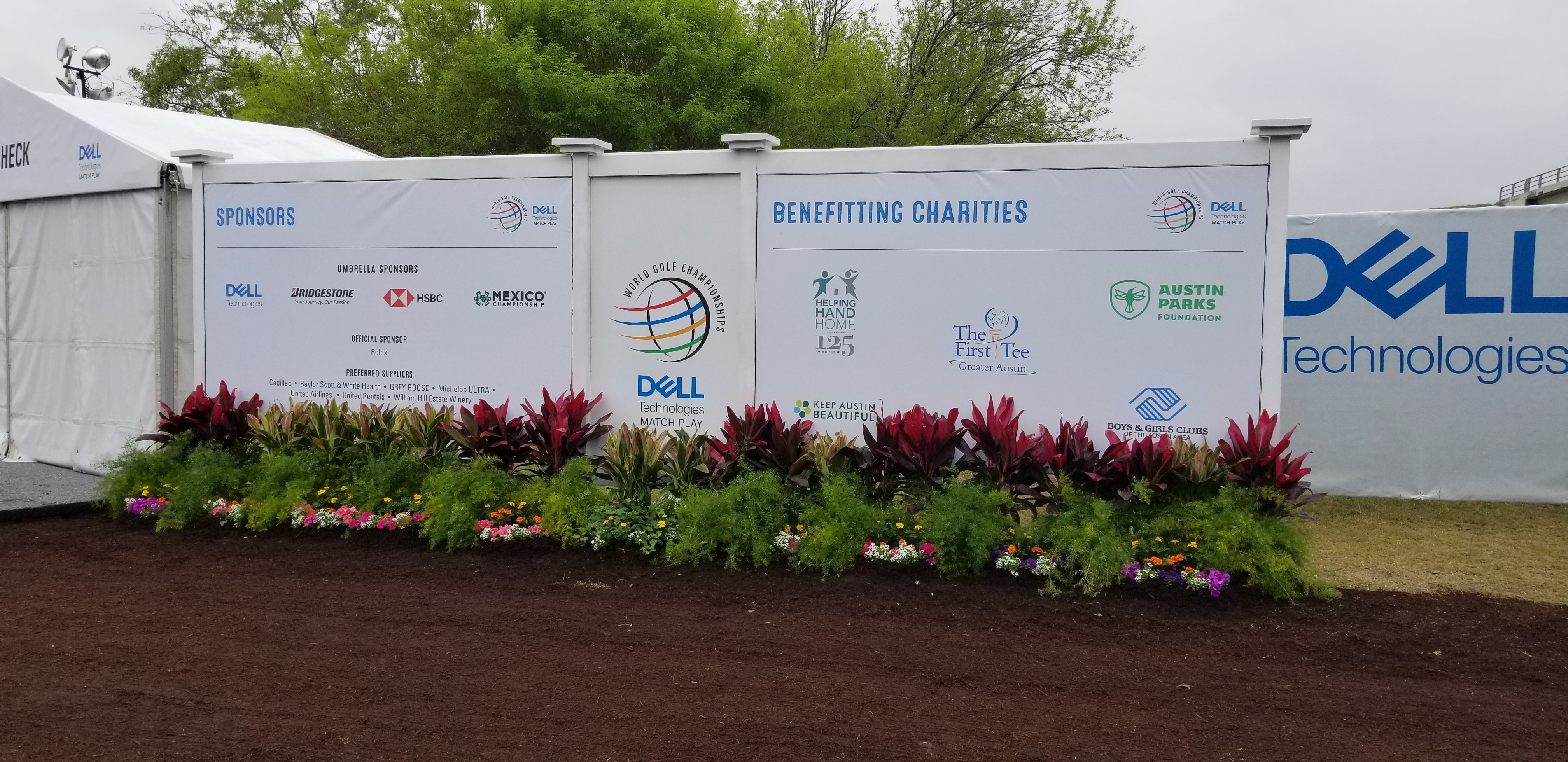 Plants in front of sponsor wall 1